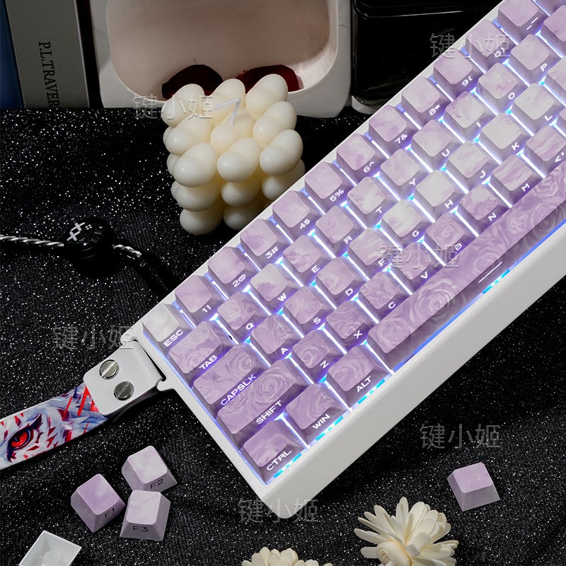 Rose Coast (Boxed) Keycaps Side-Engraved Translucent Personalized Pbt Five-Sided Dye-Sublimation Original Customized Gaming - Image 4